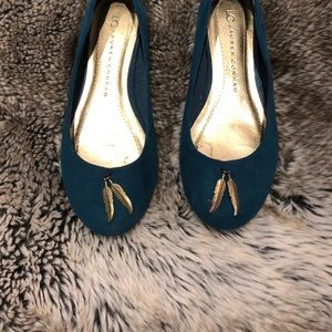 LC Lauren Conrad deep green flats